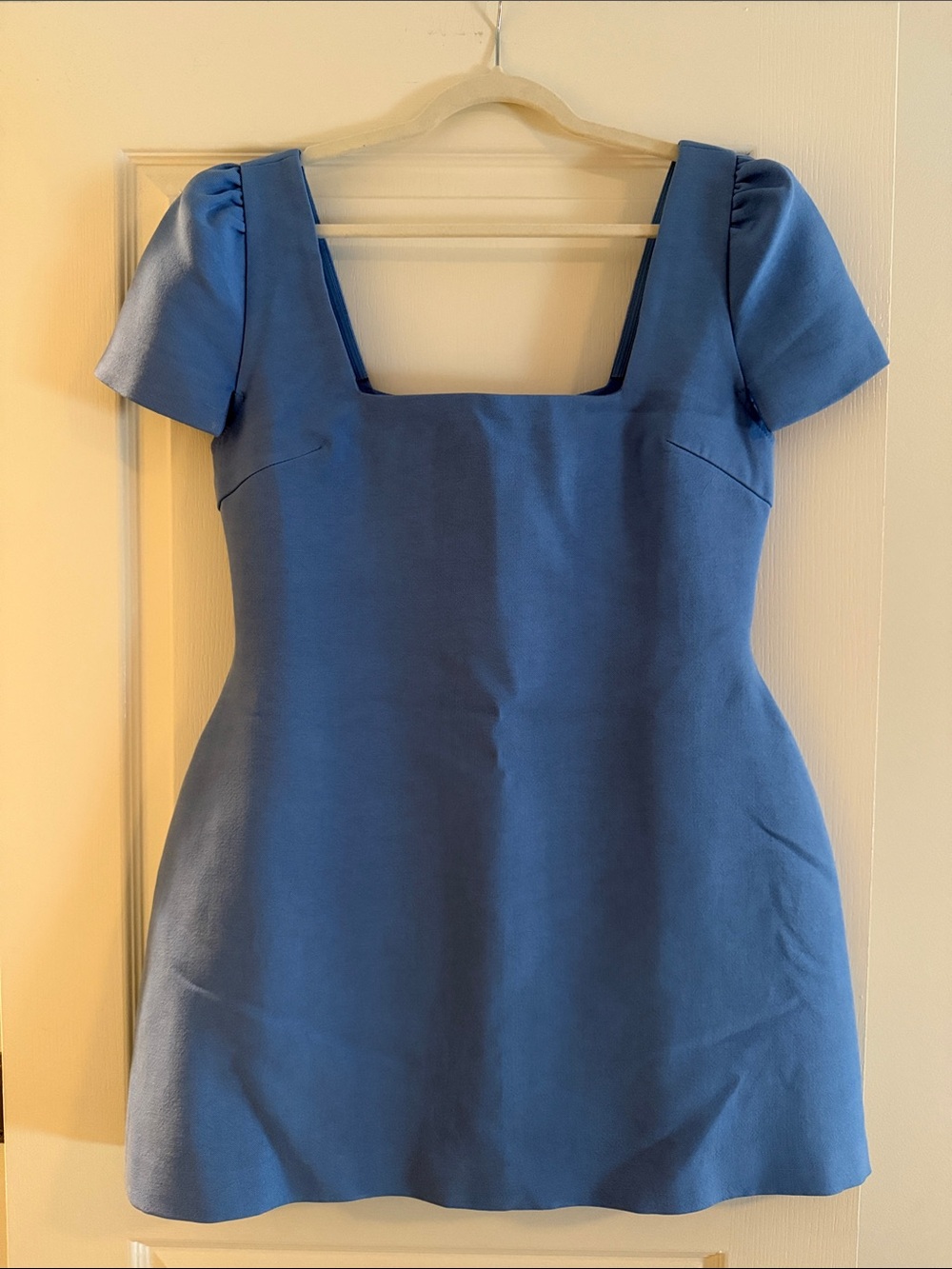 Odd Muse Periwinkle Blue Linen Mix Square-Neck Mini Dress - Sz XL